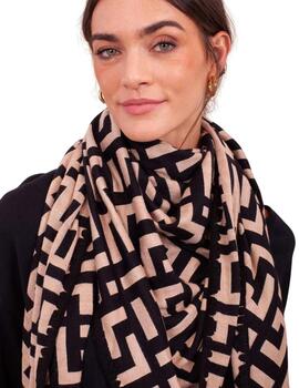 Anna Mora Bufanda Beige y negro