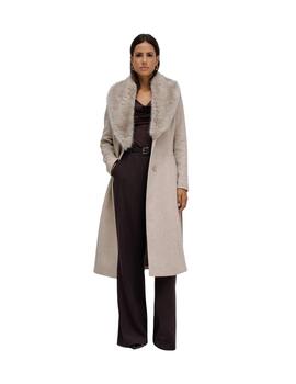 Salsa Abrigo de paño Grace largo con pelo Beige