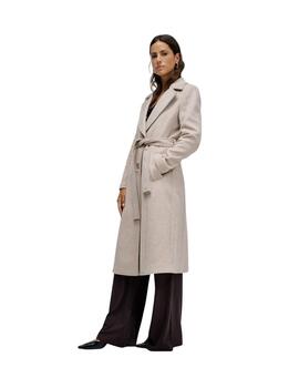 Salsa Abrigo de paño Grace largo con pelo Beige
