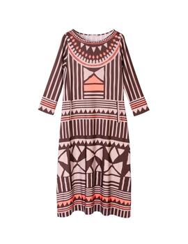 Parole Vestido cuello caja Minas Chocolate