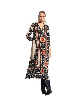 Parole Vestido Evasé Cuello Pico Jordania Beige