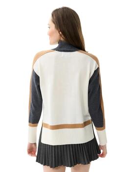 Leo & Ugo Jersey Blanco, beige y gris