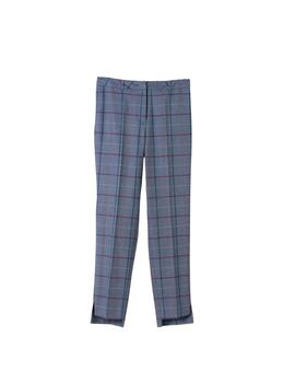 Hongo Pantalón recto de cuadros burdeos y marino