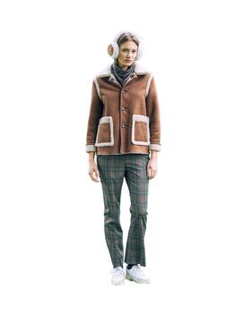 Hongo Chaqueta reversible Marrón borreguito y ante