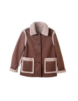 Hongo Chaqueta reversible Marrón borreguito y ante