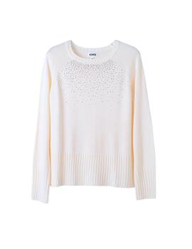 Hongo Jersey Crudo con detalles de strass en pecho