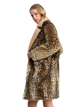 Abrigo Twinset Pelo Sintético Estampado Leopardo Para Mujer