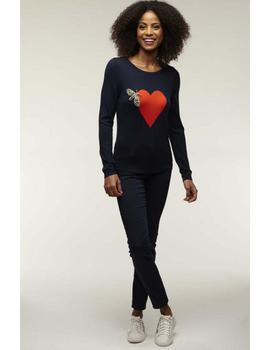 Suéter Naf Naf Con Corazón Azul Para Mujer