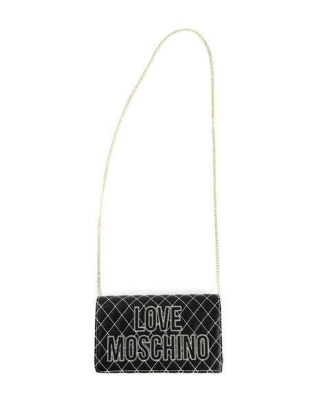 Estragos Comorama abuela Bolso Love Moschino Negro Malla Plateada Para Mujer