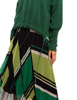 Falda Alba Conde Verde Estampada Para Mujer