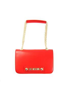 Mujer Bolsos de Bolsos satchel de Bolso satchel con placa del logo de Love Moschino de color Rojo 
