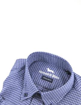 Camisa Harmont - Blaine Estampado Azul Para Hombre