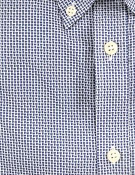 Camisa Harmont - Blaine Blanca Topos Azules Para Hombre