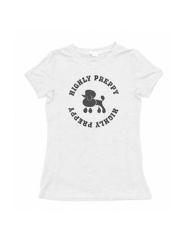 Camiseta Highly Preppy Poodle Blanco Para Mujer