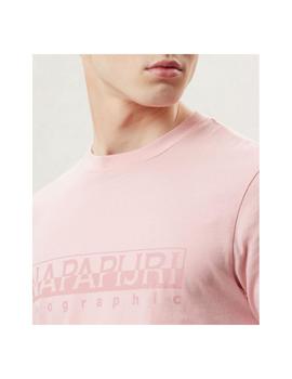 Camiseta Napapijri de manga corta Sevora Rosa Para Hombre