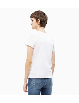 Camiseta Calvin Klein slim con logo Blanca Para Mujer