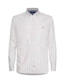 Camisa Tommy Hilfiger Cuadros Blanca Para Hombre