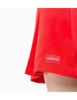 Vestido Calvin Klein rojo acampanado de satén Para Mujer