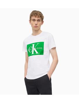 Camiseta Calvin Klein Slim Con Logo Blanca Para Hombre