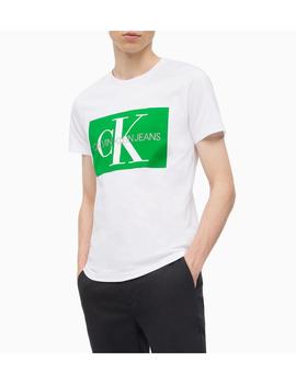 Camiseta Calvin Klein Slim Con Logo Blanca Para Hombre