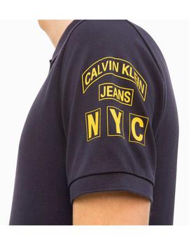Polo Calvin Klein De Piqué Con Insignia Para Hombre