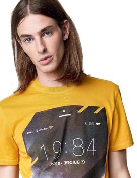 Camiseta Gas Mauri Amarilla de manga corta de hombre