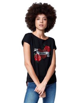 Camiseta Gas Yaela Roses de mujer de manga corta con bordado