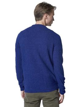 Suéter Gas Malic Azul de punto de cuello redondo de hombre