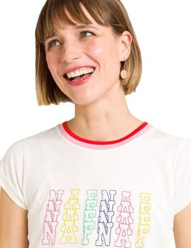 Camiseta Naf Naf Beige Para Mujer
