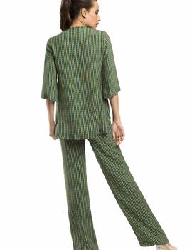 Pantalon Alba Conde Estampado Verde Para Mujer