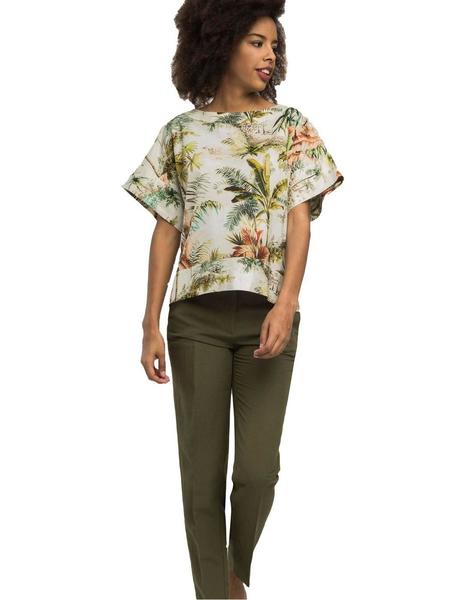 Pantalon Alba Conde Kaki Para Mujer