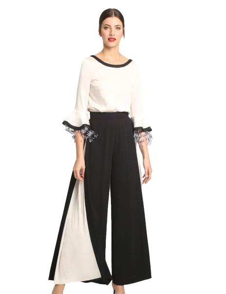 blusa plumas mujer