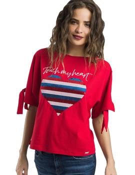 Camiseta Alba Conde Rojo Corazón Para Mujer