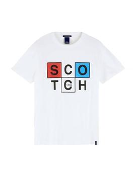 Camiseta Scotch - Soda Blanca Con Logo Artwork Para Hombre