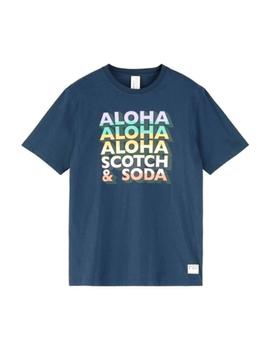 Camiseta Scotch - Soda Marino Aloha Para Hombre