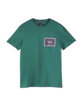 Camiseta Scotch - Soda Verde Con Logo En Pecho Para Hombre