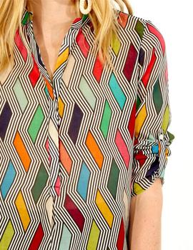 Camisa Vilagallo Estampado Multicolor Para Mujer