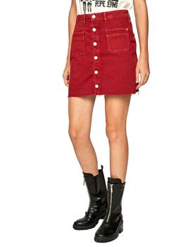 Minifalda Pepe Jeans Abotonada Vicky Roja Para Mujer