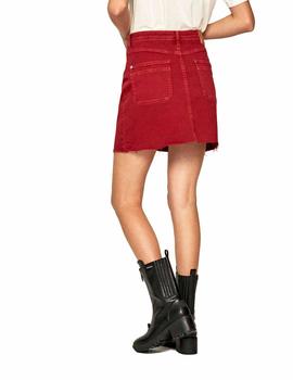 Minifalda Pepe Jeans Abotonada Vicky Roja Para Mujer
