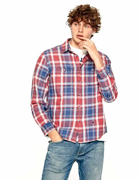 Eliminar Popa jalea Camisa Pepe Jeans De Cuadros Folk Stanley Para Hombre