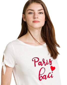 Camiseta Naf Naf Paris Baci Beige Para Mujer