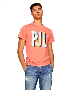 Camiseta Pepe Jeans PJL Sampson Color Coral Para Hombre
