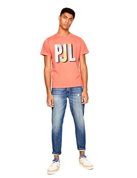 Camiseta Pepe Jeans PJL Sampson Color Coral Para Hombre
