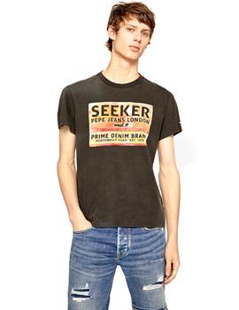 Camiseta Pepe Jeans Retro Seeker Negra Para Hombre