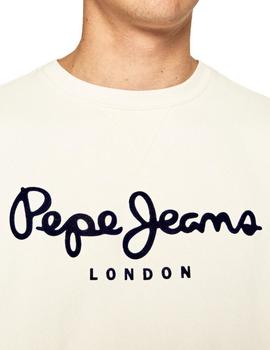 Sudadera Pepe Jeans Con Logo Albert Beige Para Hombre