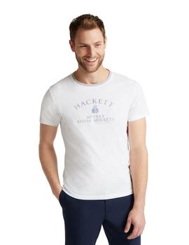 Camiseta Hackett Henley Regatta Blanca Para Homnbre