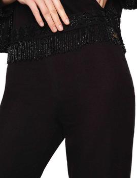 Pantalón Twinset Negro de Lino y Algodón Para Mujer