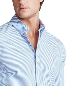 Camisa Ralph Lauren Rayas Azul Para Hombre