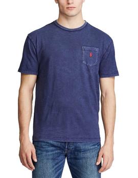 Camiseta Ralph Lauren Marino Con Bolsillo Para Hombre