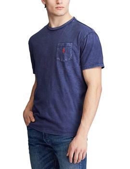 Camiseta Ralph Lauren Marino Con Bolsillo Para Hombre